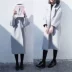 Áo len nữ phần dài Hàn Quốc phiên bản 2018 mới chống mùa thu váy kiểu sinh viên hai mặt áo len màu đen Trung bình và dài Coat