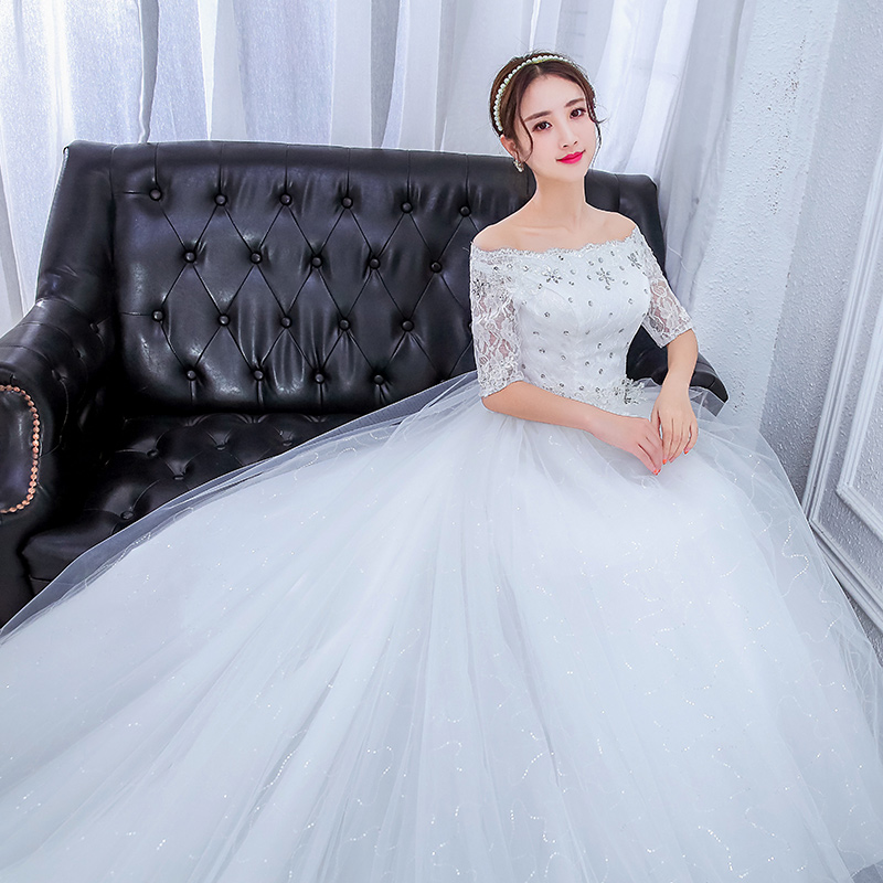 Lace white wedding dress for bride for pregnant suitable for photo sessions, 2023 collection, open shoulders Lace white wedding dress for bride for pregnant suitable for photo sessions, 2023 collection, open shoulders