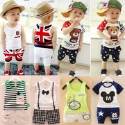 Bộ đồ ngắn tay cho bé trai mùa hè Bộ quần áo trẻ em nửa tay cotton cho bé gái Quần short bé gái 2018 mới cho bé mùa hè - Phù hợp với trẻ em