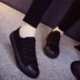 Meiyou mùa xuân giày vải nam tất cả màu đen thường giày thấp giày hội học sinh Giày lười Velcro giày nam thoáng khí