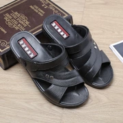 Xăng-đan chống mòn cao su non đen chính hãng Việt Nam giày chống ngang gót gân đáy giày xăng đan nam giày đi biển