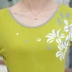 Phụ nữ trung niên của mùa hè ăn mặc 40-50 tuổi kích thước lớn mẹ nạp phương thức bông ngắn tay T-Shirt của phụ nữ nửa tay áo sơ mi