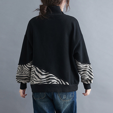 Одежда Больших размеров 大码卫衣女冬季宽松拼接加绒加厚洋气上衣高领百搭秋冬打底衫显瘦 OTHER