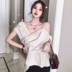 Mùa hè 2019 mới áo vest satin kiểu Hồng Kông áo sơ mi hở hang không đều đặn gợi cảm - Áo ba lỗ áo ba lỗ Áo ba lỗ