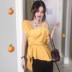 Mùa hè 2019 mới áo vest satin kiểu Hồng Kông áo sơ mi hở hang không đều đặn gợi cảm - Áo ba lỗ áo ba lỗ Áo ba lỗ