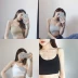 Mùa hè 2018 mới của Hàn Quốc đoạn ngắn đáy áo ống top dây đeo vest nữ hoang dã tự trồng bọc ngực dây đeo ngực pad Áo ba lỗ