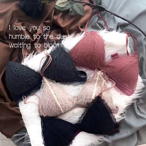 Ультратонкий комфортный кружевной бюстгальтер без косточек для ресниц, сексуальный бюстгалтер, комплект, французский стиль, популярно в интернете