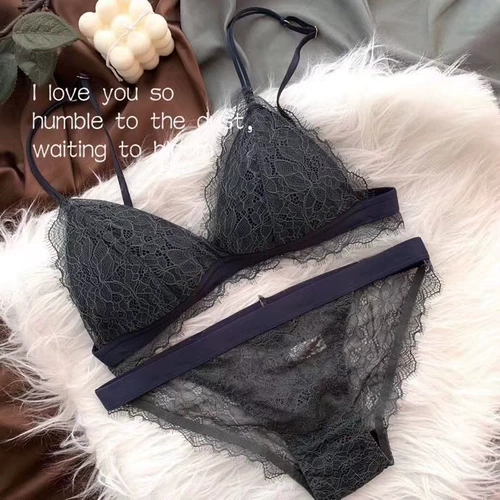 Ультратонкий комфортный кружевной бюстгальтер без косточек для ресниц, сексуальный бюстгалтер, комплект, французский стиль, популярно в интернете