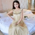 Nightdress nữ mùa hè không tay voan cộng với chất béo kích thước lớn chất béo MM200 kg lỏng ladies sexy ice silk đồ ngủ phần dài Đêm đầm