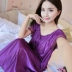 Mùa hè ngắn tay lụa sexy nightdress nữ mùa hè kích thước lớn chất béo mm200 kg ladies sling đồ ngủ băng lụa nightdress