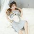 Hàn quốc phiên bản của các nightdress lỏng nữ mùa hè cotton ngắn tay dài dễ thương cô gái đồ ngủ ăn mặc kích thước lớn chất béo mm sinh viên đồ mặc nhà Đêm đầm