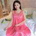 Ladies sling nightdress mùa hè lụa kích thước lớn chất béo MM200 £ sexy phụ nữ mang thai kích thước lớn ice silk đồ ngủ của phụ nữ váy