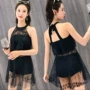 Chia áo tắm nữ hai mảnh góc phẳng bảo thủ giảm béo bụng Hàn Quốc sexy rắn màu ren spa áo tắm sinh viên áo bơi 2 mảnh