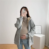 Длинная толстовка для беременных, утепленная куртка, пуховик, пальто, средней длины, большой размер