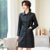 2019 thu đông mới Áo khoác da nữ Hained Slim phiên bản Hàn Quốc của đoạn văn dài áo choàng hoang dã giản dị - Quần áo da Quần áo da