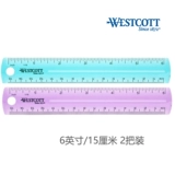Американский ветеран Westcott15/30 см анти -Коллапс, безопасная прозрачная, прямая, двойная шкала прямого сантиметра 14381