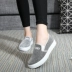 Mùa xuân và mùa thu giày mới của phụ nữ dày có đế giày sinh viên Hàn Quốc phiên bản của thấp cắt phẳng giản dị cũ Bắc Kinh một bàn đạp giày vải Giày cắt thấp