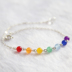 Fairy Rainbow Candy & Vòng đeo tay Chalcedony đầy màu sắc Toàn thân 925 Sterling Bạc Vòng chân trắng tự nhiên Pha lê nhỏ Bông tai tươi mùa hè - Vòng chân lắc chân vàng 18k Vòng chân