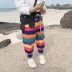 Quần bé trai và quần cotton cầu vồng 2019 mùa thu mới cho bé Hàn Quốc bé thường mặc quần quần harem quần thủy triều - Quần