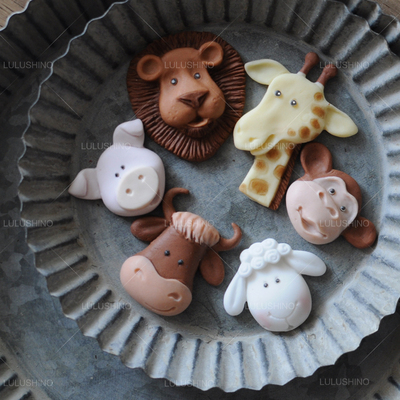 翻糖模具 食品级硅胶模具 宝宝宴百搭长颈鹿狮子猴子猪绵羊牛动物