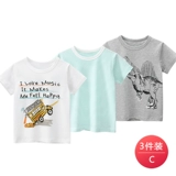 Летняя летняя одежда для мальчиков, хлопковая детская футболка, детский жакет, 2023, в корейском стиле, короткий рукав, в западном стиле, 3 предмета