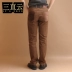 Vận chuyển quốc gia Thời trang Hàn Quốc bốn mùa kinh doanh Quần jean nam mid-eo thẳng thường quần nâu nam xu hướng - Quần jean
