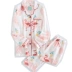 Chim hồng hạc vui tươi ~ Gạc đôi cotton cổ điển Nhật Bản nữ quần dài tay dài bộ đồ ngủ phục vụ tại nhà - Bộ Pajama