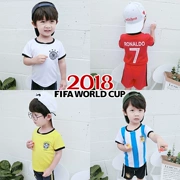 Trai World Cup Bóng Đá Phù Hợp Với Bộ 2018 Mùa Hè Trẻ Em Mới của Jersey Set Bé Ngắn Tay Áo Quần Hai mảnh Bộ