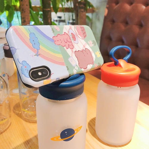 Стеклянное вместительное и большое звездное небо со стаканом, портативная трубочка для школьников, Южная Корея, градиент