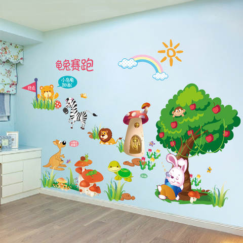 墙纸自粘卡通墙贴儿童卧室墙壁贴画宝宝婴儿房间装饰墙上贴纸墙画