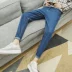 Xu hướng xuân hè thu hút quần jeans quần nam phiên bản Hàn Quốc giản dị của quần tây nam tự trồng chín điểm quần áo nam đẹp	 Cao bồi
