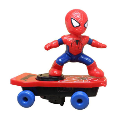 抖音同款热门玩具！万向不倒蜘蛛侠滑板车玩具