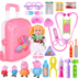 Piggy Peggy Qi Children House Doctor Toy Set Girl Tiêm mô phỏng du lịch Phù hợp với hộp đựng ống nghe bộ xếp hình Đồ chơi gia đình