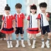 Trẻ em đồng phục học sinh phù hợp với mùa hè mẫu giáo quần áo trường tiểu học dịch vụ đẳng cấp ngắn tay trang phục mùa hè hiệu suất quần áo tùy chỉnh