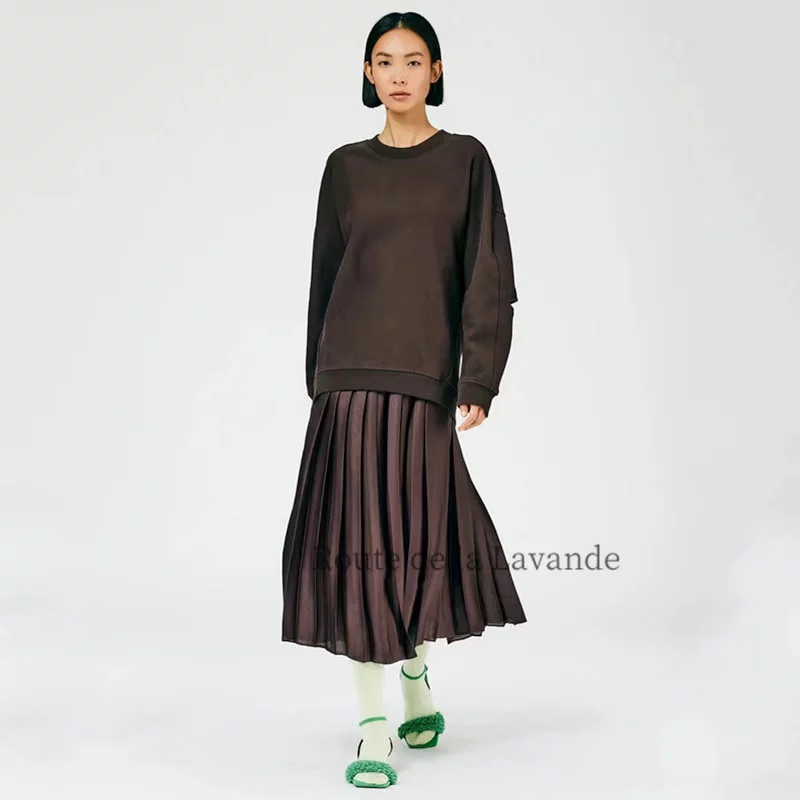 Скидка The Frankie Shop 23 новый однотонный круглый вырез водная стирка пирсинг свободная длинный рукав рубашка топ