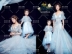 2018 new photo studio cha mẹ và con theme nhiếp ảnh quần áo mẹ và con gái ảnh trang phục tươi cổ tích sky blue dress dress Trang phục dành cho cha mẹ và con