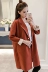 Áo khoác len nữ tính cách mùa thu 2018 phiên bản mới của Hàn Quốc với kiểu dáng mỏng bỏ túi phù hợp với cổ áo khoác len dài tay