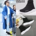 2018 mùa xuân mới giày thể thao nữ Hàn Quốc phiên bản của ulzzang hoang dã vớ đàn hồi giày Harajuku sinh viên giày cao mua giày thể thao nữ cổ cao đế độn Giày cao gót