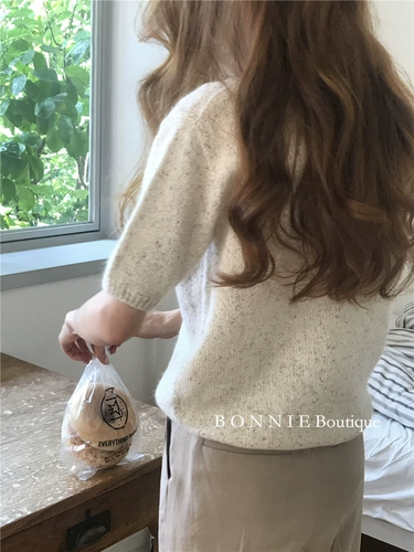 Элитный шелковый шерстяной элегантный свитер, в корейском стиле