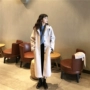 2018 thu đông mới Hàn Quốc retro chic slim slim áo dài tay màu rắn dài trùm đầu áo khoác len giản dị áo parka