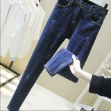 Эластичные джинсы, штаны, большой размер, высокая талия, осенние, 2020, подходит для полных девушек