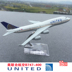 16 cm hợp kim máy bay mô hình Boeing B747-400 US United Airlines máy bay chở khách mô phỏng tĩnh mô hình chuyến bay shop đồ chơi mô hình Chế độ tĩnh