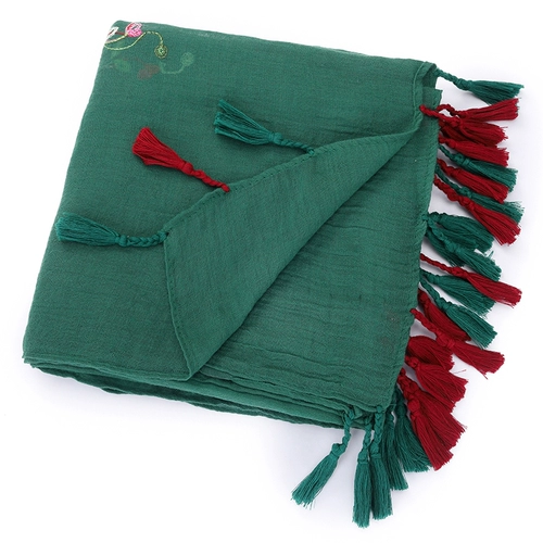 Пляжный этнический плащ с кисточками, накидка, шарф, с вышивкой