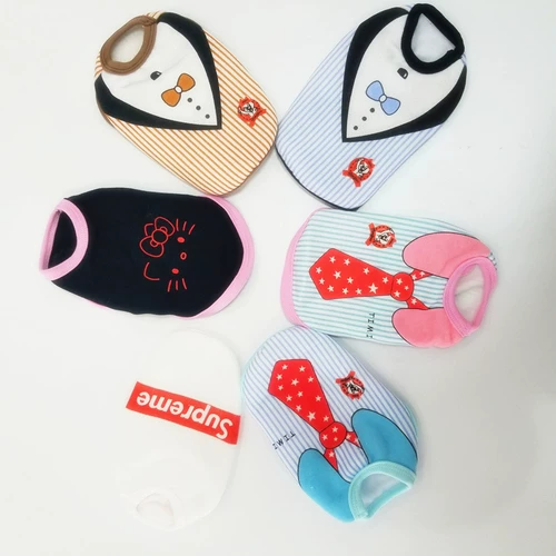 Собака и кошачья одежда плюшевая маленькая и средняя собачья весна и лето чистое хлопковое жилет Super маленький чайный чашка для собак щенки для домашних животных