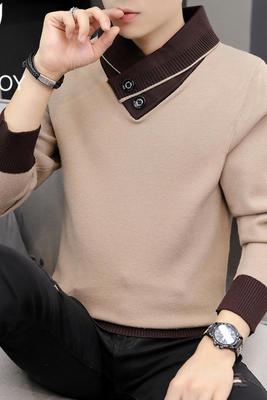 Playboy áo cao cổ nam thương hiệu áo thun áo thun giản dị xu hướng Hàn Quốc màu sắc phù hợp với quần áo nam - Kéo qua