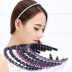 Phiên bản Hàn Quốc của các phụ kiện tóc đơn giản pha lê sequin trượt headband nhựa mịn bên màu đen acrylic sóng mẫu phụ nữ