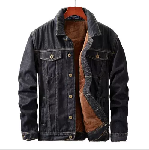 Winter men denim jacket Plush warm jacket slim plus size new