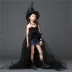Thủy triều cuộc thi mô hình sàn catwalk chương trình biểu diễn mát mẻ mát mẻ cá tính sáng tạo quần áo màu đen cô gái đuôi váy