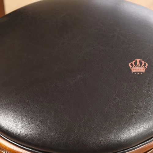 Spot деревянный лысый табурет Высокий стул Американский сплошной древесина европейская кожаная кожаная задница вращающаяся барная скамья