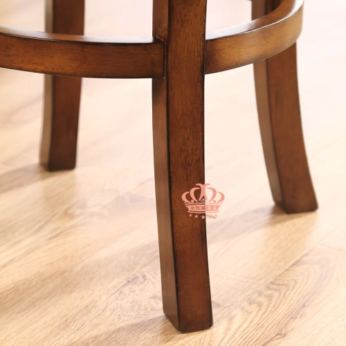 Spot деревянный лысый табурет Высокий стул Американский сплошной древесина европейская кожаная кожаная задница вращающаяся барная скамья